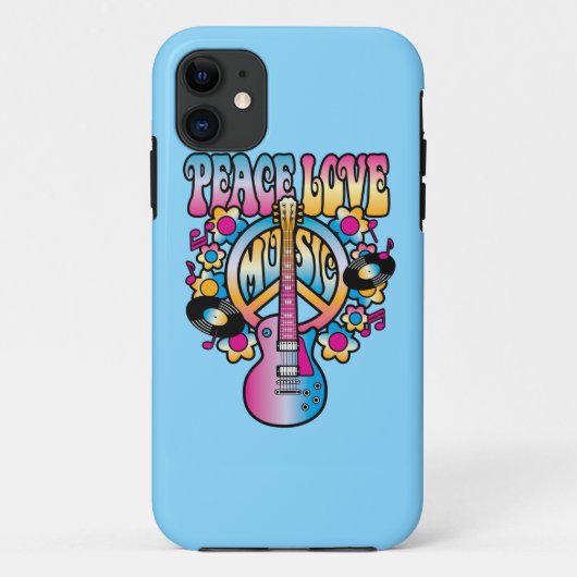 Peace Love Music Case-Mate iPhone Case (Achterkant)