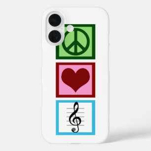 Peace Love Music iPhone 16 Hoesje