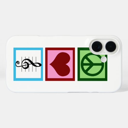 Peace Love Music Case-Mate iPhone Case (Achterkant (horizontaal))