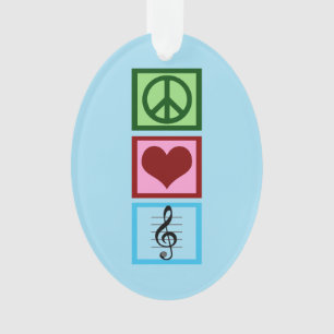 Peace Love Music Choir Band Musician Ornament