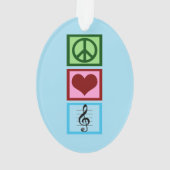 Peace Love Music Choir Band Musician Ornament (achterkant)
