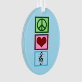 Peace Love Music Choir Band Musician Ornament (voorkant)