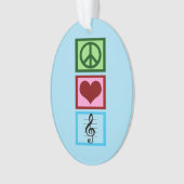 Peace Love Music Choir Band Musician Ornament (voorkant)