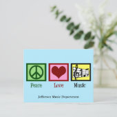 Peace Love Music Custom Briefkaart (Staand voorkant)
