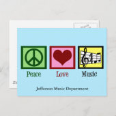 Peace Love Music Custom Briefkaart (Voorkant / Achterkant)