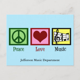 Peace Love Music Custom Briefkaart