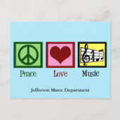 Peace Love Music Custom Briefkaart (Voorkant)