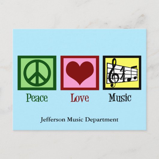 Peace Love Music Custom Briefkaart (Voorkant)