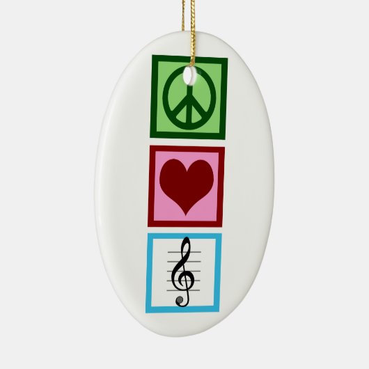 Peace Love Music Custom Keramisch Ornament (Rechts)