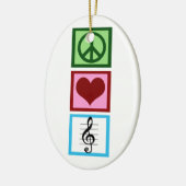 Peace Love Music Custom Keramisch Ornament (Links)