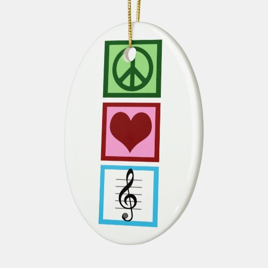 Peace Love Music Custom Keramisch Ornament (Links)