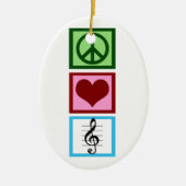 Peace Love Music Custom Keramisch Ornament (Voorkant)