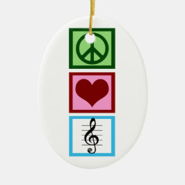 Peace Love Music Custom Keramisch Ornament