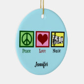 Peace Love Music Custom Kerstmis Keramisch Ornament (Rechts)