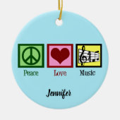 Peace Love Music Custom Kerstmis Keramisch Ornament (Voorkant)