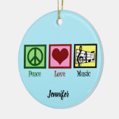 Peace Love Music Custom Kerstmis Keramisch Ornament (Links)