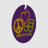 Peace Love Music Custom ornament (voorkant)