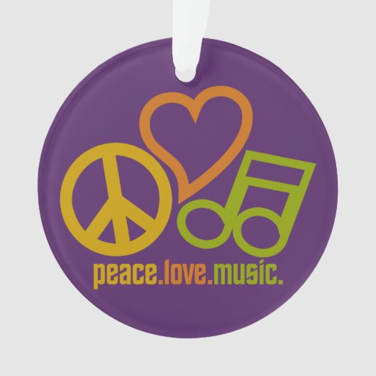 Peace Love Music Custom ornament (voorkant)