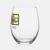 Peace Love Music Custom Schattigee Musicus Wijnglas Zonder Voet (Links)