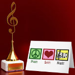 Peace Love Music Kaart<br><div class="desc">Mooie muzikale gave met een vredes-,  hart- en treuzelstaf. Cool PEACE LOVE MUSIC kerstcadeau voor een componist,  bandregisseur of kokoerier.</div>