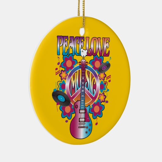 Peace-Love-Music Keramisch Ornament (Rechts)