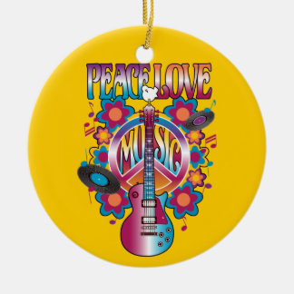 Peace-Love-Music Keramisch Ornament