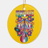 Peace-Love-Music Keramisch Ornament (Links)