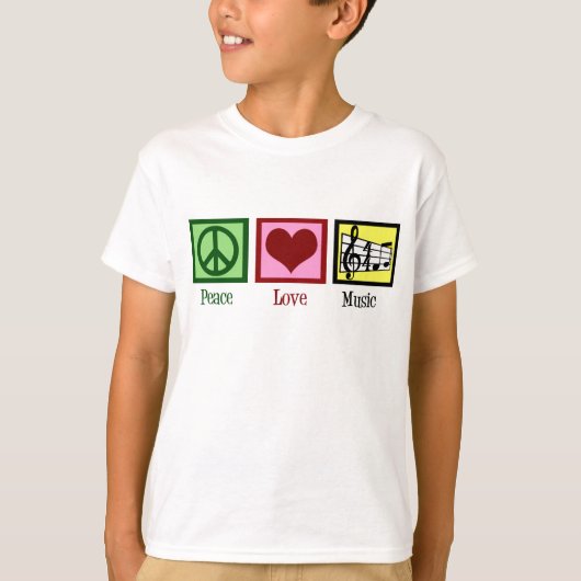 Peace Love Music Kinder T-shirt (Voorkant)