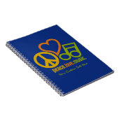 Peace Love Music-laptop, aangepast notebook Notitieboek (Rechterzijde)