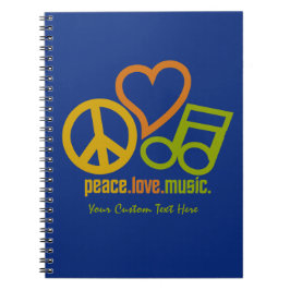 Peace Love Music-laptop, aangepast notebook Notitieboek