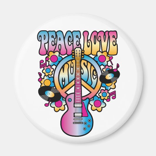 Peace Love Music Magneet (Voorkant)