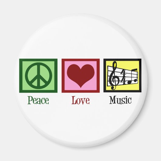 Peace Love Music Magneet (Voorkant)