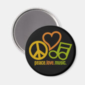 Peace Love Music magnet (Voorkant / Achterkant)