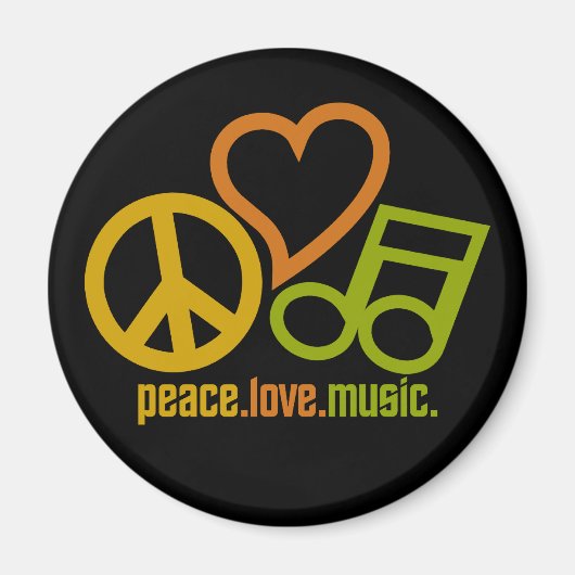 Peace Love Music magnet (Voorkant)