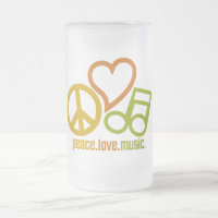 Peace Love Music mok - kies stijl en kleur