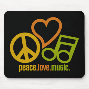 Peace Love Music mousepad Muismat