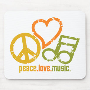 Peace Love Music mousepad Muismat