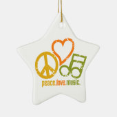 Peace Love Music ornament, aanpasbaar Keramisch Ornament (Rechts)