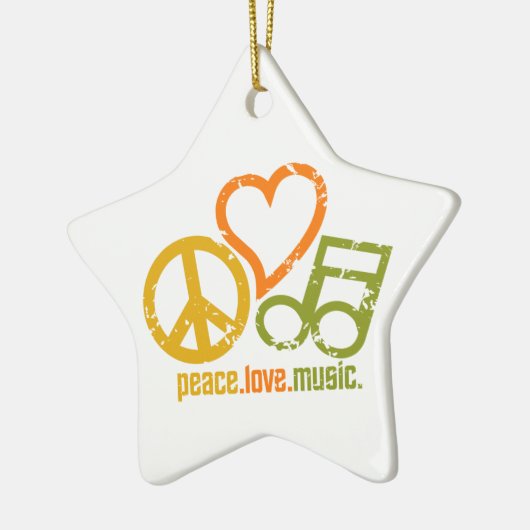 Peace Love Music ornament, aanpasbaar Keramisch Ornament (Links)
