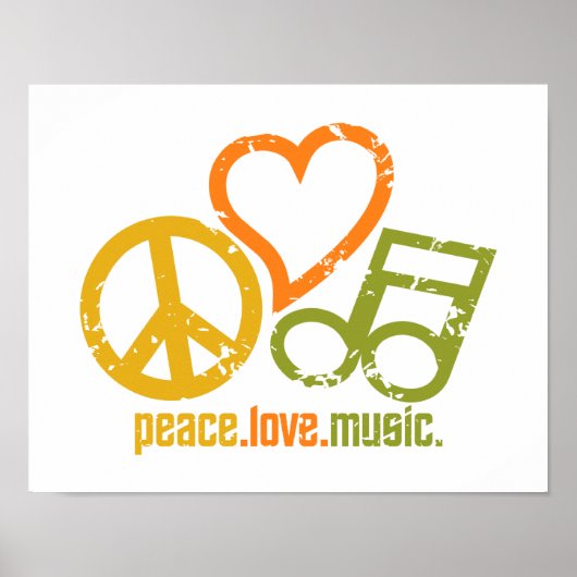Peace Love Music poster (Voorkant)