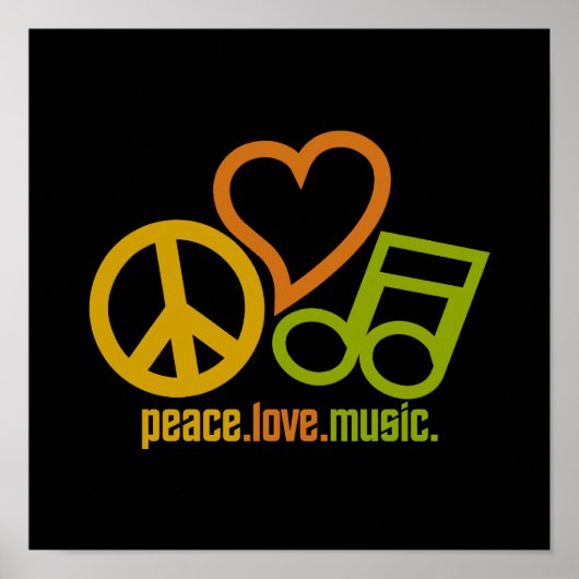 Peace Love Music poster (Voorkant)