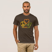 Peace Love Music shirt — kies stijl en kleur (Voorkant volledig)