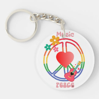 Peace Love Music Sleutelhanger