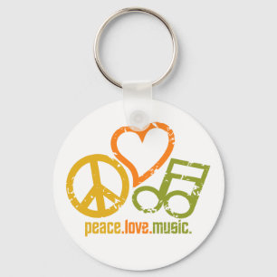 Peace Love Music-sleutelketen Sleutelhanger