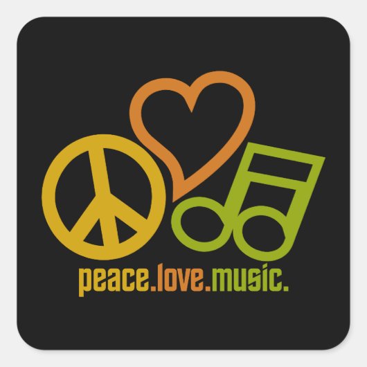 Peace Love Music stickers (Voorkant)
