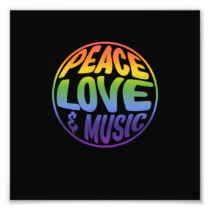 Peace Love Music Support Earth World Peace Day Foto Afdruk