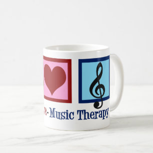 Peace Love Music Therapy Cute Therapist Koffiemok
