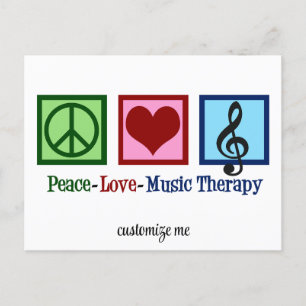 Peace Love Music Therapy Personalized Therapist Briefkaart