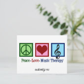 Peace Love Music Therapy Personalized Therapist Briefkaart (Staand voorkant)