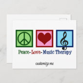 Peace Love Music Therapy Personalized Therapist Briefkaart (Voorkant / Achterkant)
